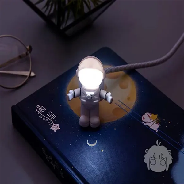 USB астронавт Ночной светильник Настольная компьютерная лампа Ночной светильник светодиодный гибкий космонавт Астронавт USB трубка для компьютера ноутбука для ребенка - Испускаемый цвет: Белый
