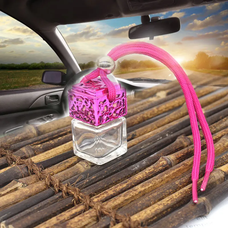 Hängen Auto Parfüm Flasche Leere Glas Flasche Mit Blume Auto Spiegel  Aromatherapie Duft Hängen Anhänger Auto Duft