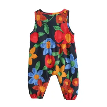 

Cute Baby Girls Floral Rompers Infrant Baby Cozy Sleeveless Jumpsuit Outfits