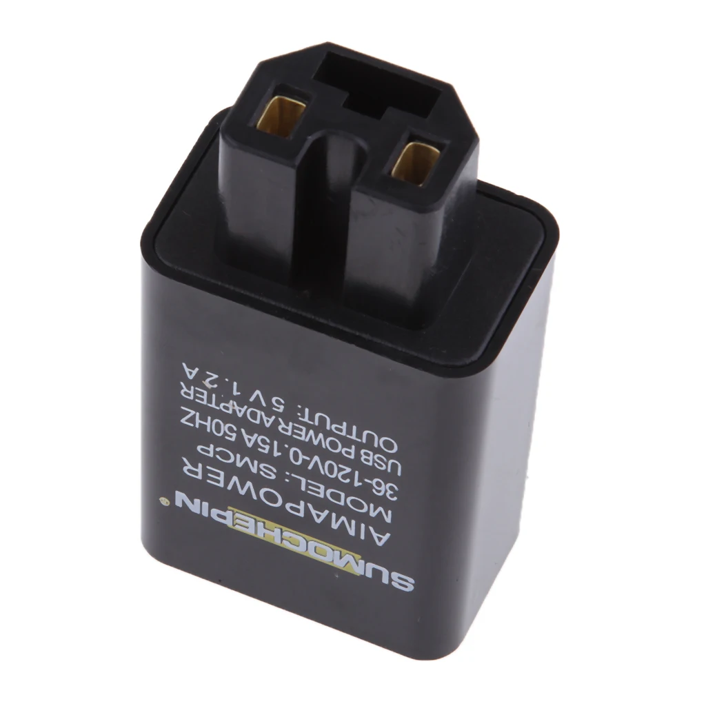 USB 1.2A Car Motorcycle Charger Cell Phone/MP3/GPS Adapter Charger Black