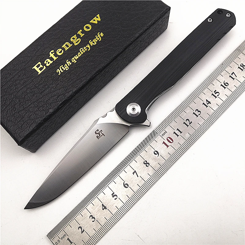 New Sitivien ST101 D2 Blade G10 Handle Flipper Ball Bearing Utility Pocket EDC Camping Outdoor Folding Knife