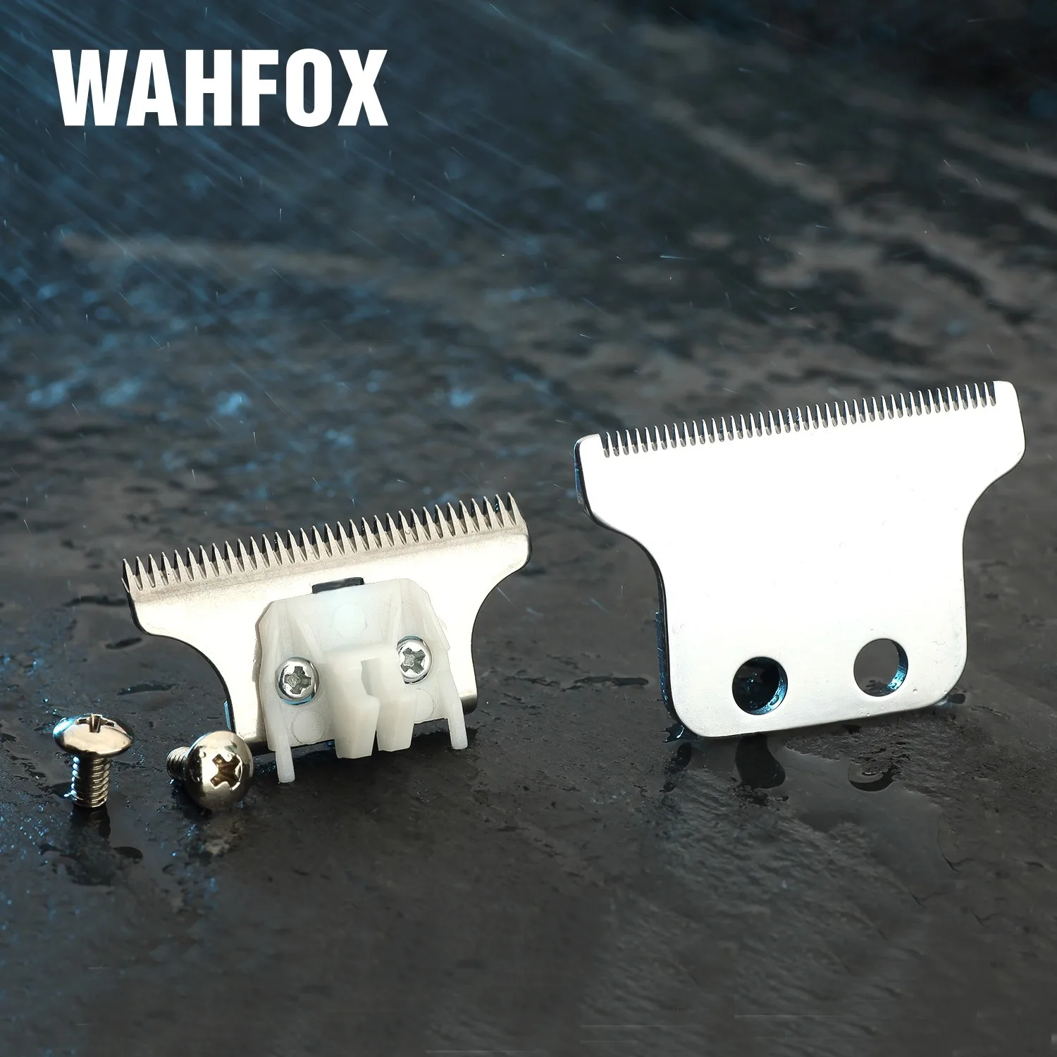 WAHFOX Pro Barber Trimmer Detailer Blades for 8081 Professional Hair Clipper Replacement Steel And Ceramic T-Cutter Blade