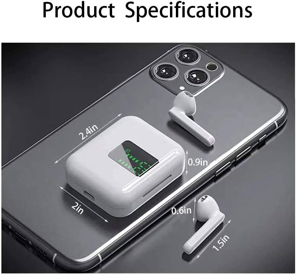 TWS Wireless Headphones Bluetooth 5 1 Earphones LED Display with Microphone Sports Waterproof Touch Control Headsets Stero Sound