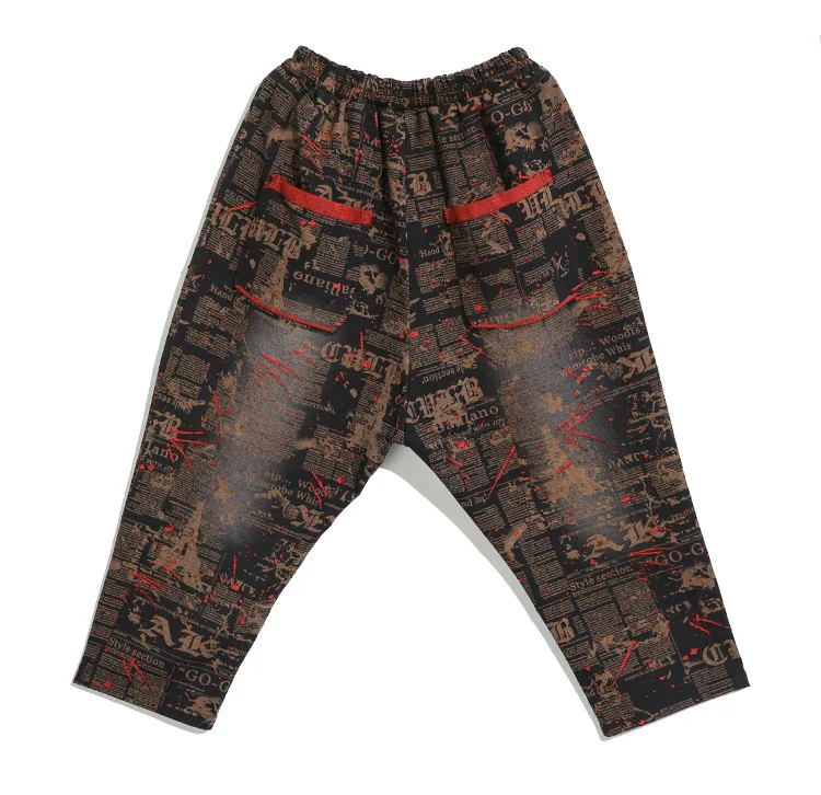 Max LuLu/Осенняя мода в Корейском стиле уличная Женская Панк эластичные брюки женские с принтом винтажные свободные шаровары большие размеры