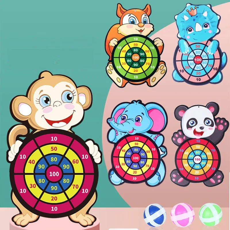 Children Target Sticky Ball Throw Dartboard Sports Kids Educational Board Games With Darts Ball