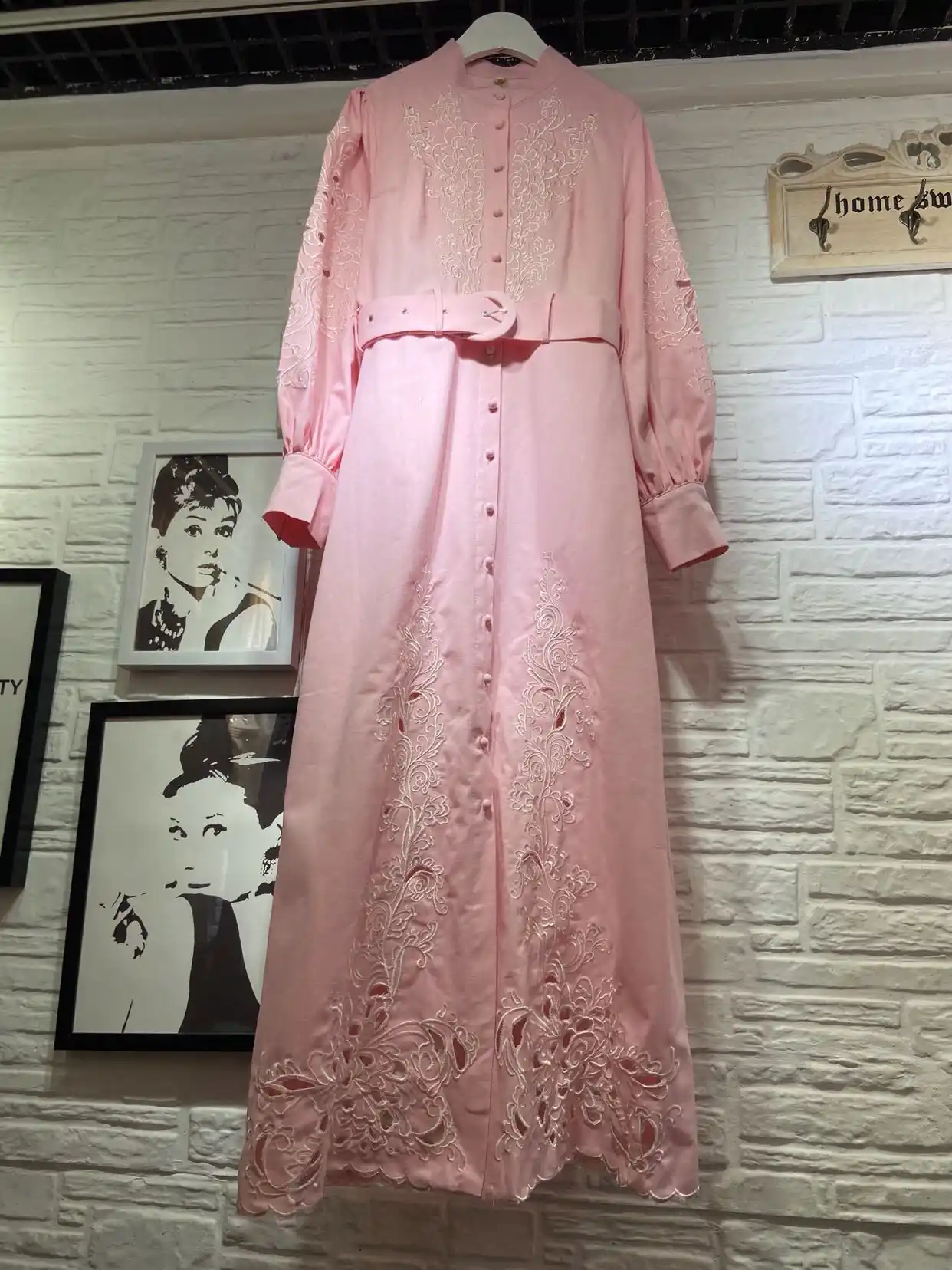 pink and black maxi dress