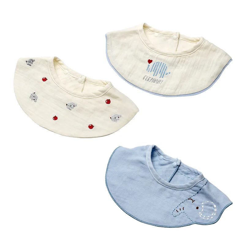 Summer Thin Baby Bibs Saliva Towel Baby Cotton Gauze Adjustable Cartoon Bib Newborn Supplies Children Burp Cloth (5)