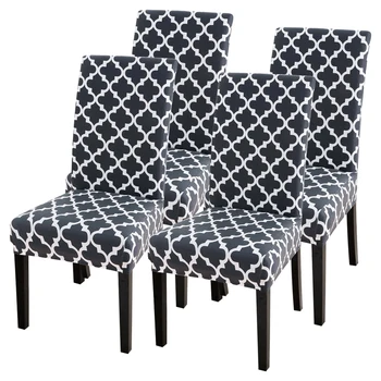 

Geometric Dining Room Chair Cover Removable Washable Stretch Seat Cover 1pcs