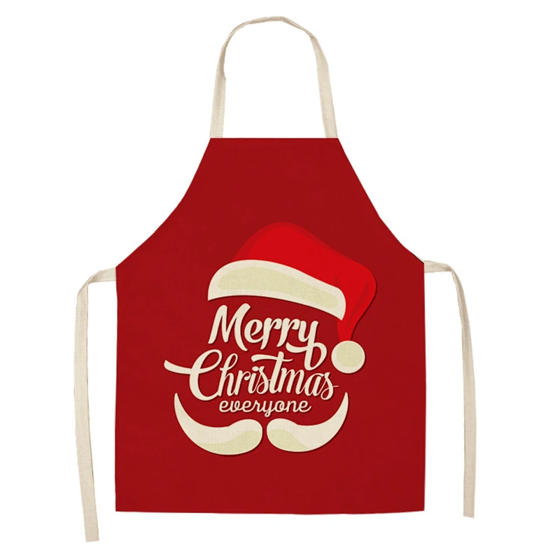 68*55cm Big Cooking Apron Christmas Cotton Linen Pinafore Xmas Decor Adult Bibs Home Kitchen Cooking Food Baking Accessories - Цвет: WQ0064-2