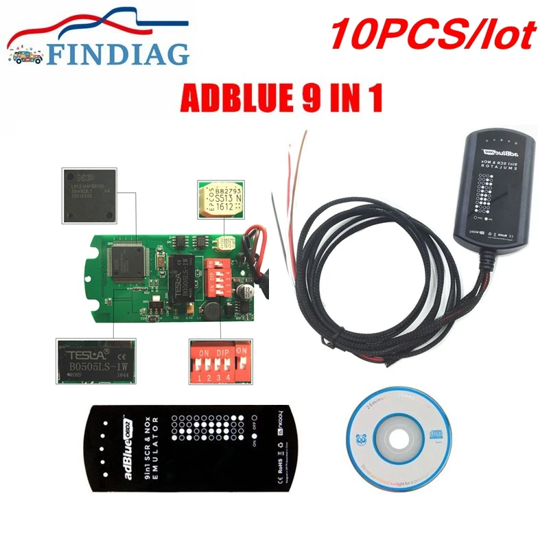 

10pcs Adblue Truck 9 in 1 Adblue Emulator Universal Adblue Emulation Box For Multi-Trucks Emulator 8in1 9 in1 Diagnostic Tool