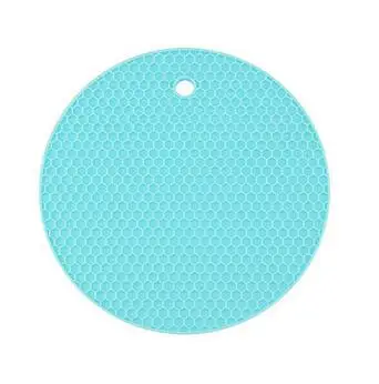 Light Blue Сотовые силиконовые круглые Нескользящие термостойкие коврики подстилки подставка для горшка кухонные инструменты - Цвет: Light Blue