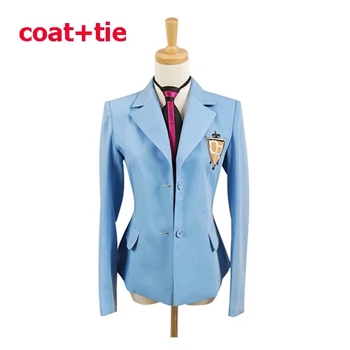 coat add tie Лидер продаж, Ouran, старшеклассник, Клубная школа Haruhi Kyoya Hikaru Takashi костюм для косплея пиджак и галстук рубашка парик - Цвет: coat add tie
