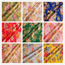 Пион узор китайский стиль ткань для одежды плотная Роскошная атласная ткань жаккард