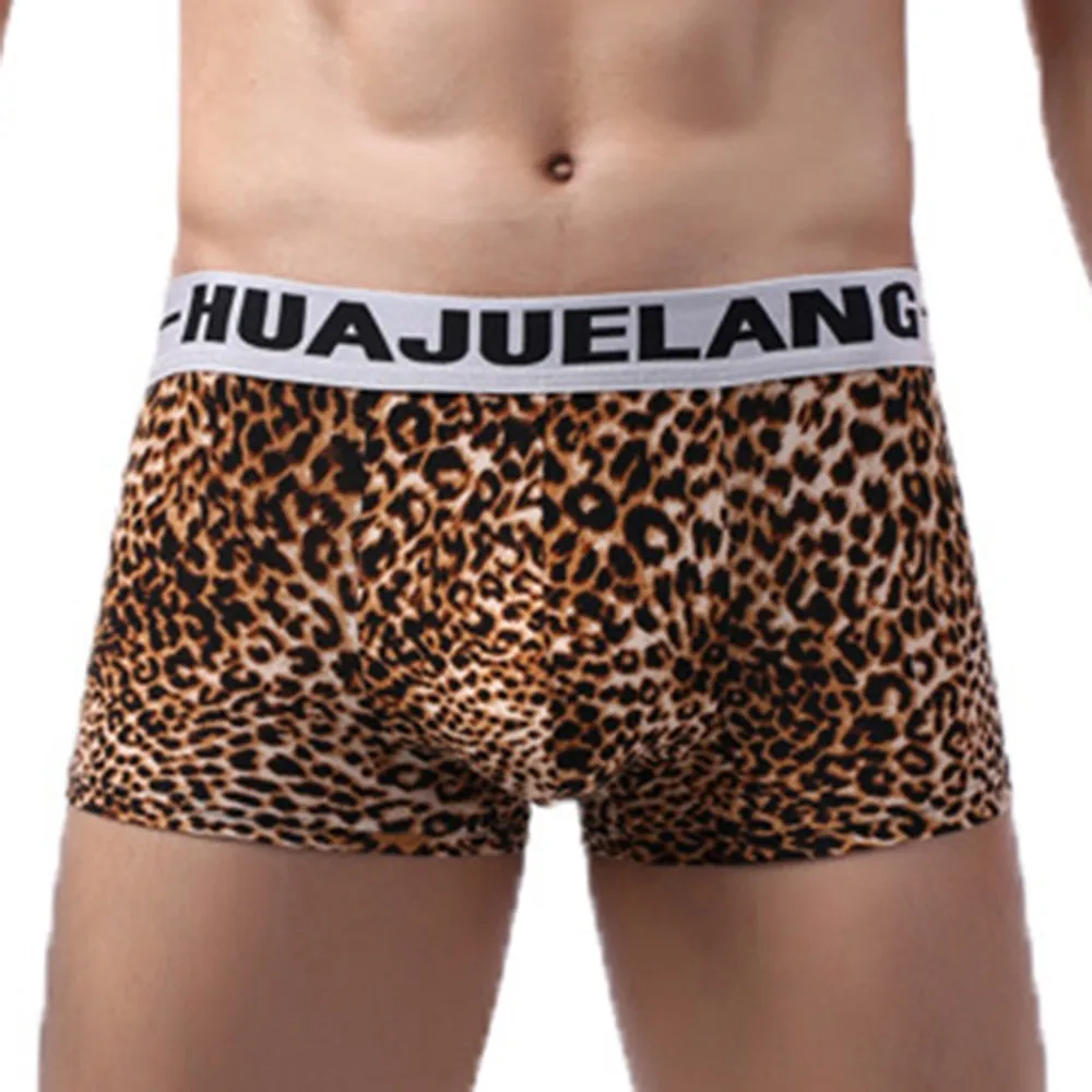 

Leopard Boxer Shorts Men Underwear Seamless Convex Pouch Underpant Elasticity Boxershort Male Trunks Wild Style Panties A30
