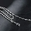 Nouveau collier d'ondulation de l'eau de 2mm pour la mode des femmes 925 bijoux collier en argent Sterling avec la chaîne ► Photo 3/6