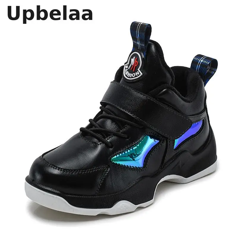 

Kids Winter Shoes Waterproof Martin Boots Children Boots Genuine Leather For Boys Sport Sneaker Ankle Snow Boot Plush Warm Flats