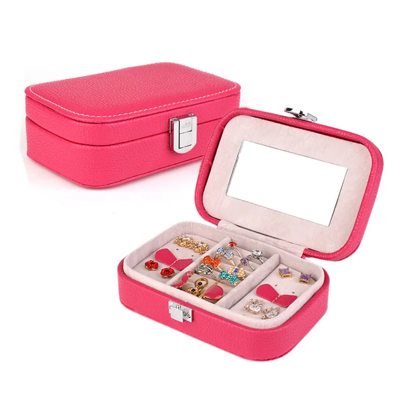 

High Grade 6 Color Protable Leather Ring Box Earrings Case Fashion Accessories Display Box Jewelry Organizer Highly Demand