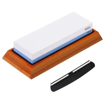 

WSFS Hot 3000/8000 Grit Double-Sided Sharpening Stone Base Angle Guide Set Corundum Sharpener Kitchen Grinding Whetstone