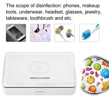 

Multifunctional Sterilizing Box UV sterilization Mobile Phone Cosmetics Disinfection box Wireless fast charger