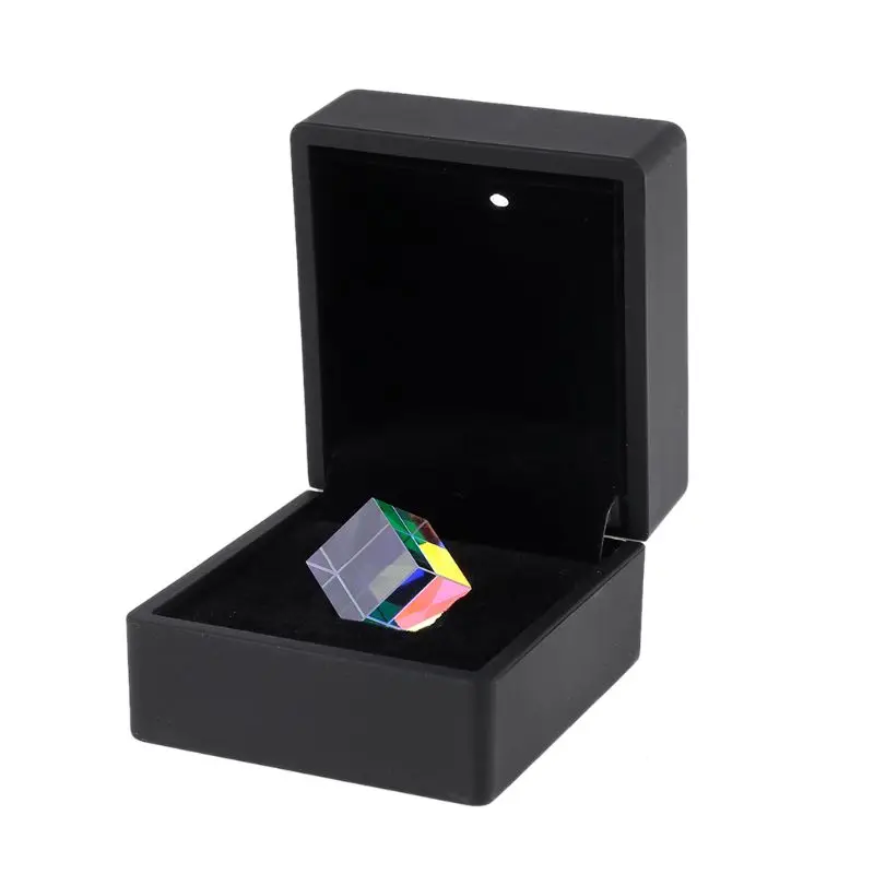 

Color-collecting Prism 6-sided Combiner Splitter Cross Dichroic Cube RGB Prism Optical Glass with Light Box Gift