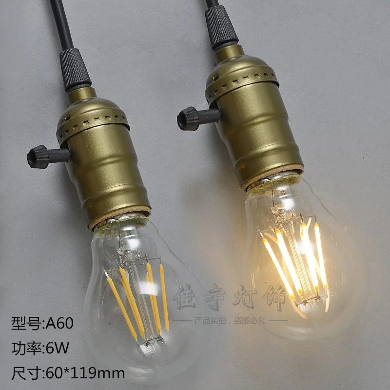 Светодиодный лампочка Эдисона E27 винтажный теплый желтый светильник Эдисона с винтом из искусственного вольфрамового волокна светодиодный креативный светильник