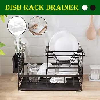 

Stainless Steel Kitchen Shelf Organizer Dishes Drying Rack Over Sink Drain Rack Kitchen Storage Countertop Utensils Holder