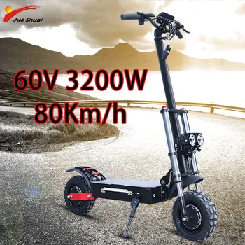 

80KM/H High Power Electric Scooter Adult 60V3200W Dual Motor 11inch Off Road Tire Foldable Hoverboard patinete eletrico EScooter