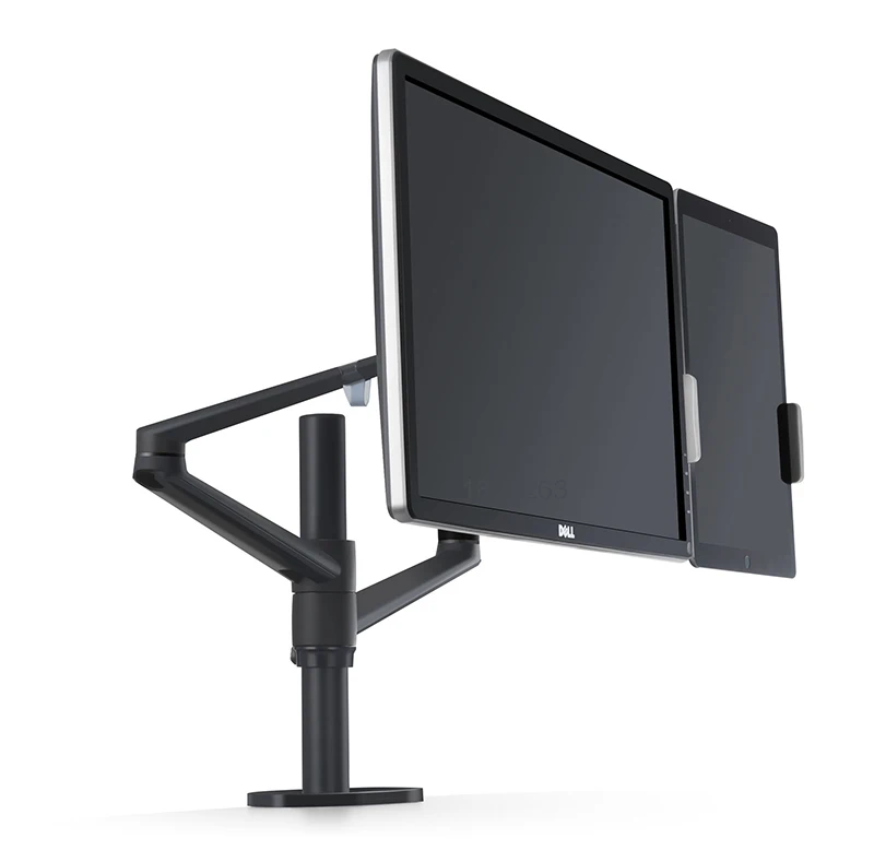 3 em 1 Suporte + 10-17 Suporte + 14 Alumínio Altura Ajustável Desktop Braço Duplo 17-32 Polegada Monitor Portátil Tablet Montagem Ol-3t - Imagem 5
