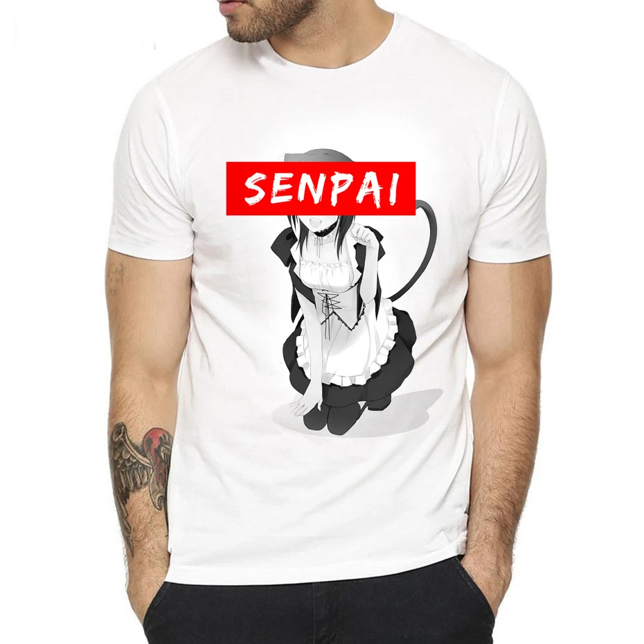 

Men's T Shirt Manga Anime Waifu Kawaii Senpai Weeb Funny Otaku Awesome Artsy Printed Tee japanese anime tshirts for boy