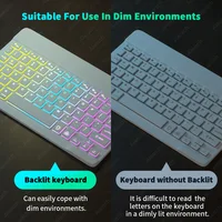 Keyboard For Tablet Android iOS Windows Wireless Mouse Keyboard Bluetooth-compatible Rainbow Backlit Keyboard For iPad Phone 5