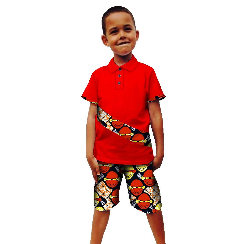 Детская летняя одежда в африканском стиле для мальчиков, коллекция года, костюм с топом и штанами с принтом Детские платья в африканском стиле для мужчин и женщин - Цвет: Color2