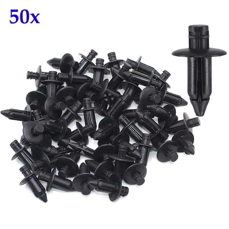 

50pcs 6mm 7mm Clips Universal Auto Fasteners Expansion Rivets for Honda Toyota Kawasaki Suzuki Car Trim Panel Retainer Push Pins