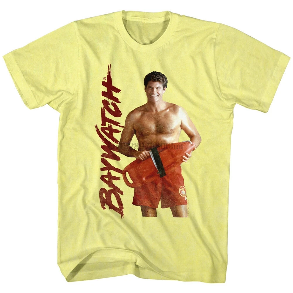 

Baywatch David Hasselhoff Mens T Shirt TV LA Beach Lifeguard Mitch Buchannon