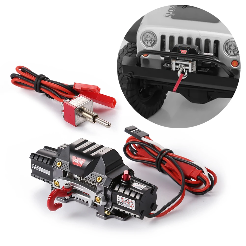 RC Crawler Automatic Simulated Winch Wireless Remote Control System Children Portable Interactive Present for 1/8 Car