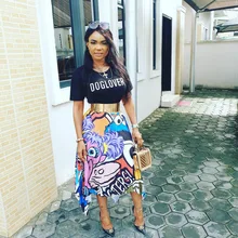 NEWON/Лидер продаж; модные Асимметричные макси юбки с рисунком; Летние повседневные юбки средней длины с высокой посадкой; универсальные юбки; B9162