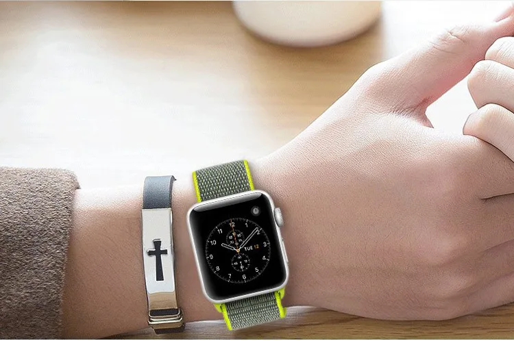 Ремешок для наручных часов Apple Watch 4 5/3/2/1 38 мм 42 мм 62 NewColors нейлон мягкий дышащий сменный ремешок петли для наручных часов iwatch серии 4 40 мм 44 мм
