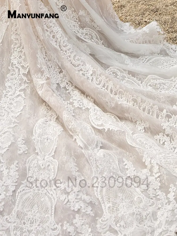 MANYUNFANG свадебное платье в стиле ампир с длинным рукавом vestidos de novia baratos на пуговицах, кружевное платье невесты, новинка