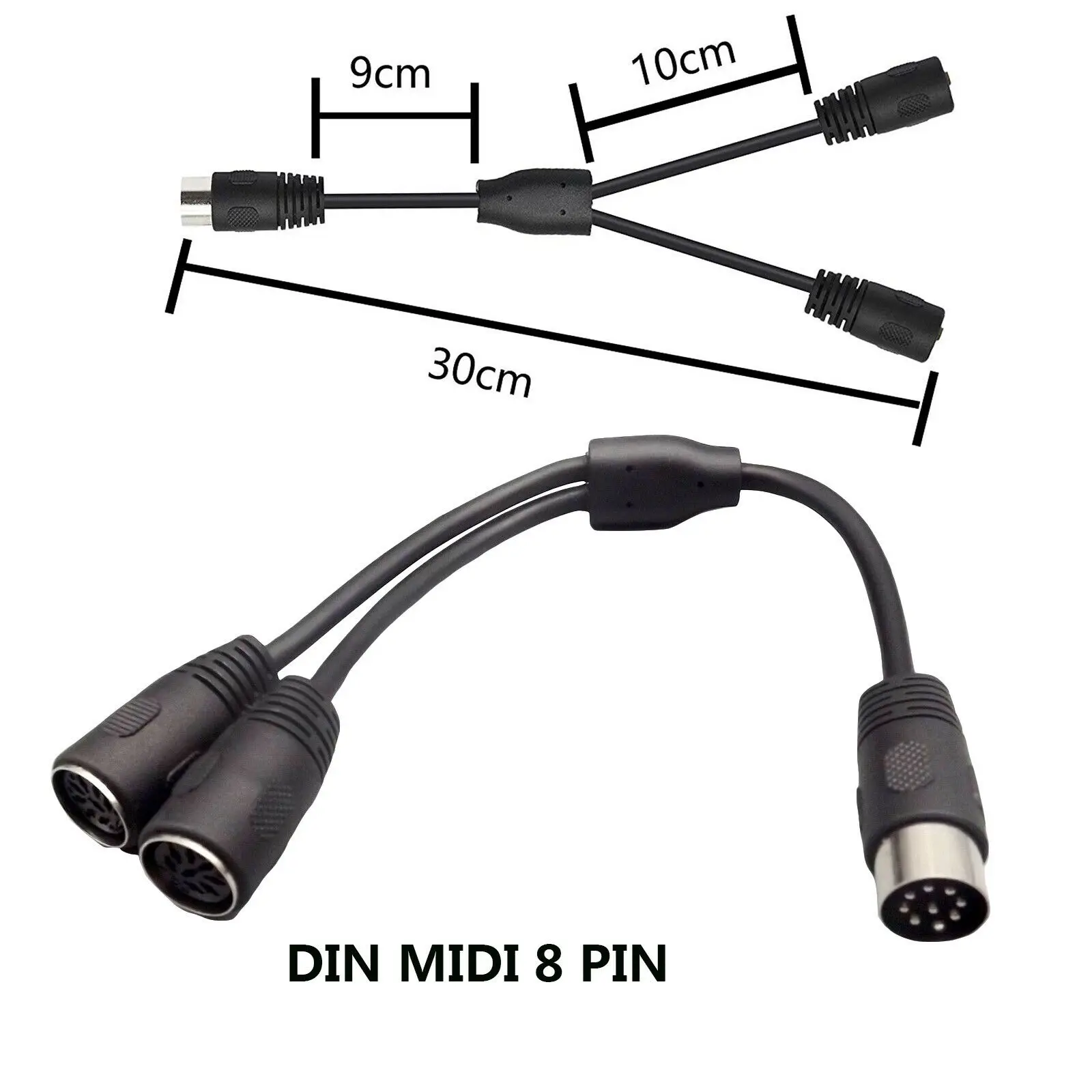 1 шт. Din 8 Pin штекер к двойному MIDI гнезду динамик аудио система MIC Кабель управления