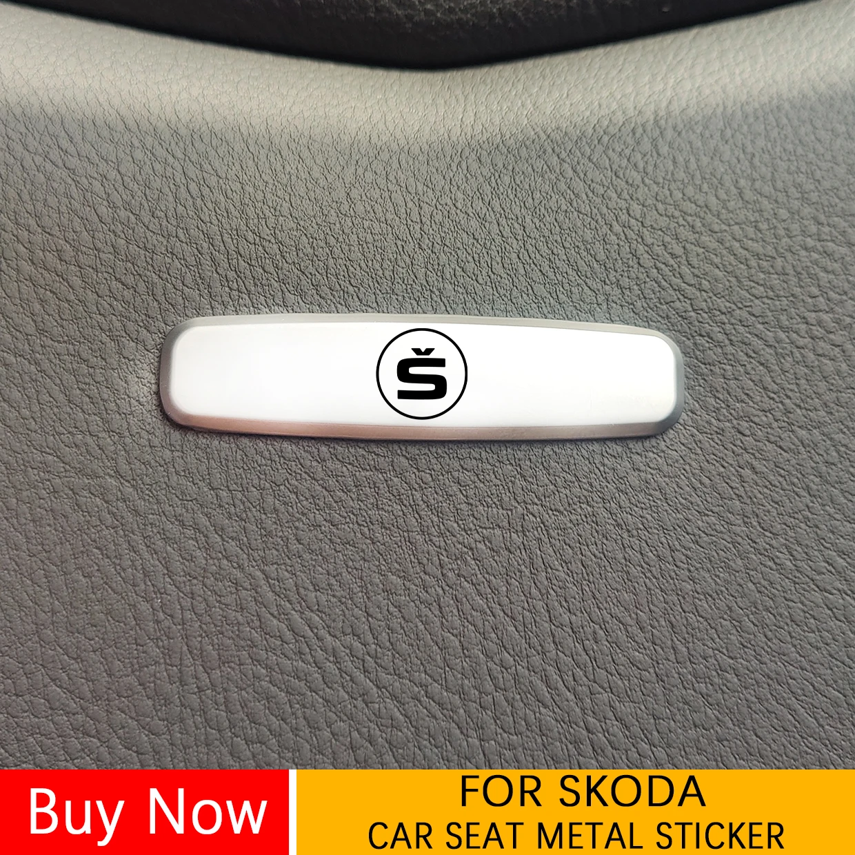 Car Seat Headrests Sticker Tuning Badges Metal For Skoda Fabia Kamiq