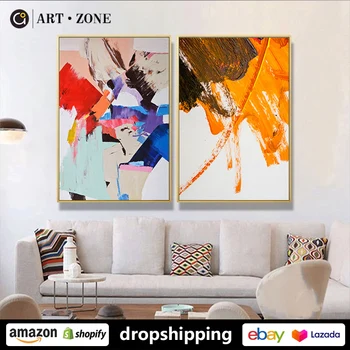 

ART ZONE Modern color Abstract ink Home Decor Painting Unframed prints Wall Art Canvas posters Artwork living room bedroom decor