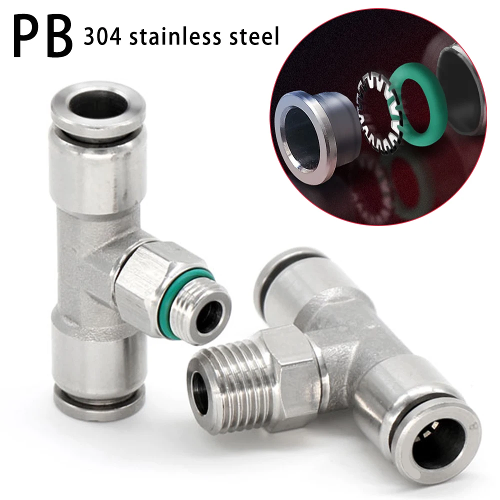 

304 stainless steel PB pneumatic quick coupling 1/8" 1/4" 3/8" 1/2" hose 4 6 8 10 12 joint high pressure air joint male thread