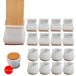 Protège pieds de chaise en Silicone, 8 pièces, avec coussin en feutre, protection contre les rayures au sol, tapis silencieux antidérapant, accessoires de meubles à monter soi même 