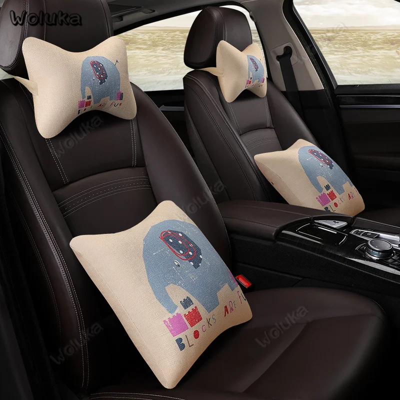 2 шт. подголовник автомобиля подушка для шеи в автомобиль мультфильм Милая Удобная подушка 1 пара интерьера CD50 Q01