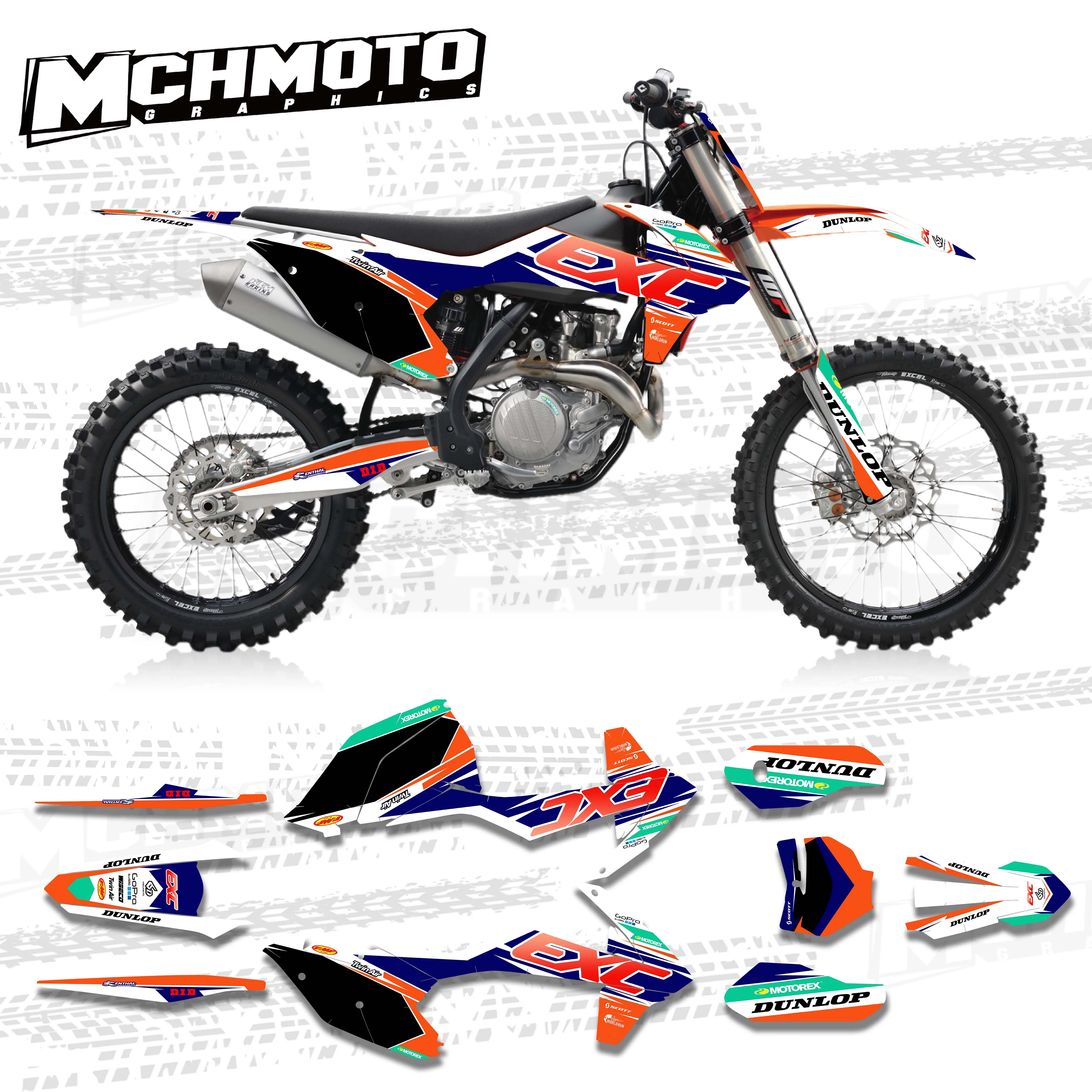 MCHMFG for KTM 125 250 300 350 450 SX SXF 2016 2017 2018 EXC EXCF 2019 Graphics Backgrounds Stickers Kit Decal | Автомобили и