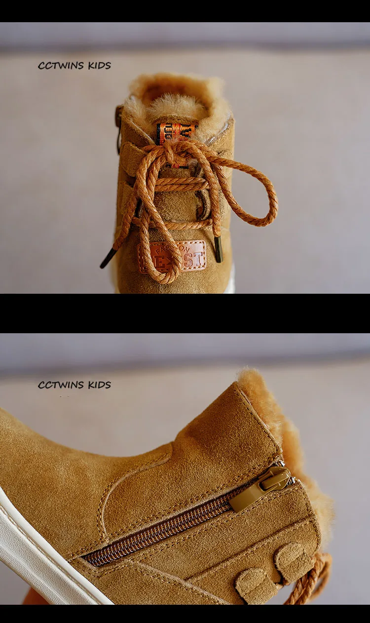 CCTWINS/детская обувь; коллекция года; зимние детские ботинки из натуральной кожи; брендовые короткие ботинки для маленьких девочек; модная теплая обувь для мальчиков; SNB137