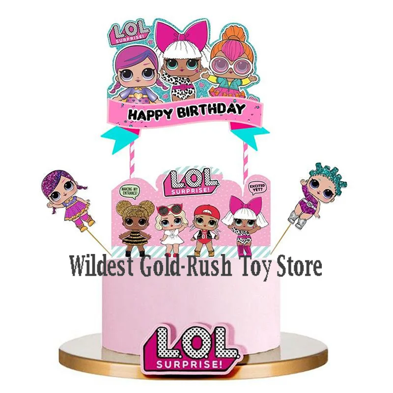 LOL surprise-Juego de 24 Uds. De tarjeta para pastel de fruta, suministros de fiesta de cumpleaños, Plugin lol, juguetes de cumpleaños sorpresa, 10CM