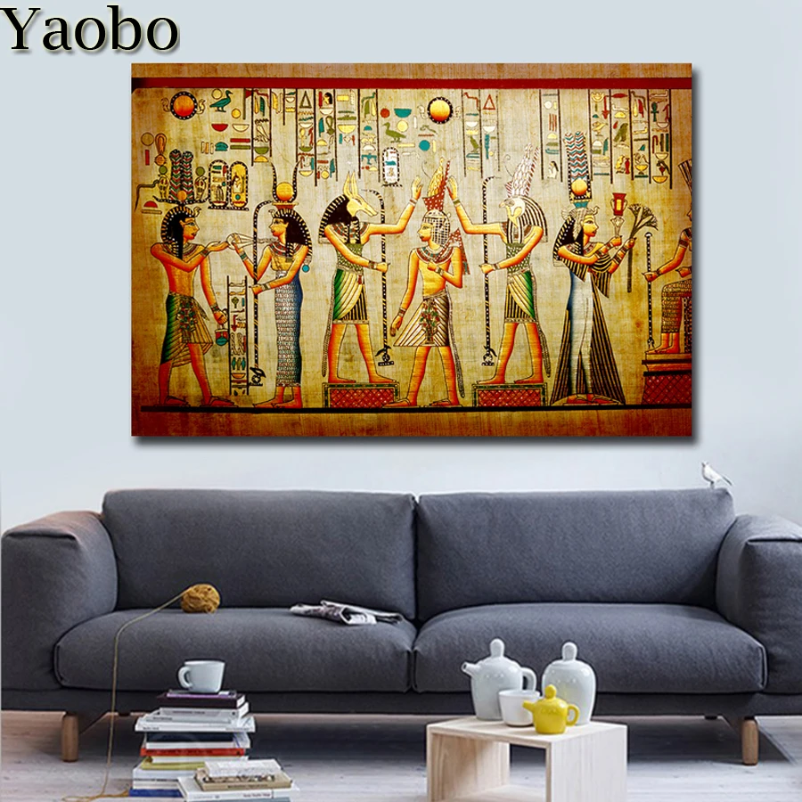 Retro Egypt Style Figure Diamond painting Full round or square 5d diy embroidery Bedroom Living room decor Unique Gift | Дом и сад