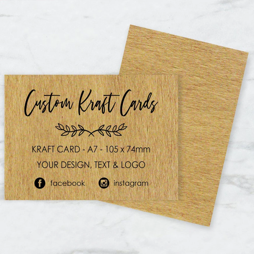 Personalize Custom Kraft Cards Kraft Postcards Thank You Cards