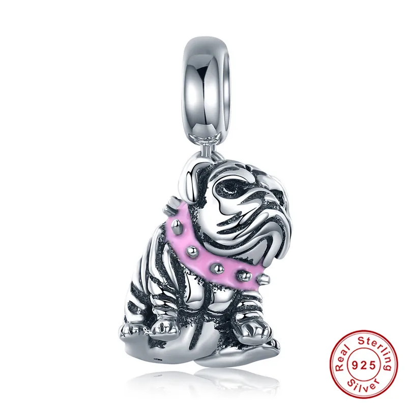 Браслет Pandora,, 925 пробы, серебряный, милый слон, собака, медведь, кошка, подвески, S925 жук, бусины в виде зебры для изготовления ювелирных изделий - Окраска металла: asa552-1