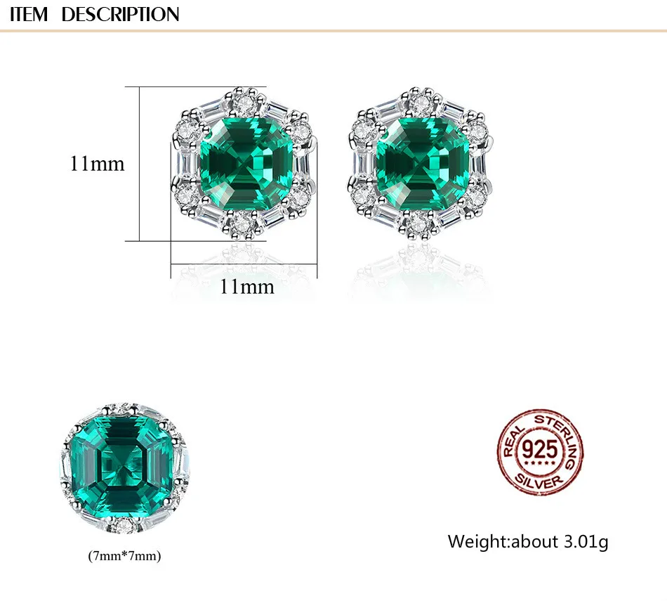 Серьги-гвоздики из стерлингового серебра S925 пробы, Модные Цветные Серьги с драгоценными камнями, украшение для ушей, ювелирные украшения